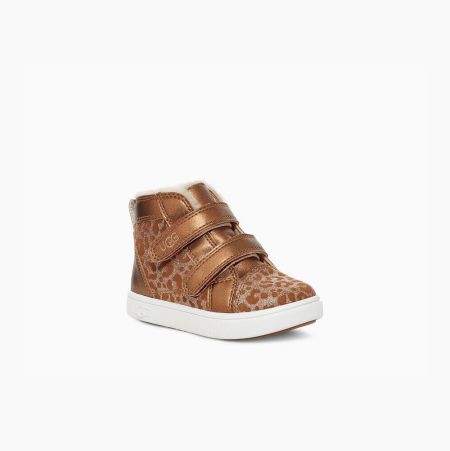 UGG Rennon II Glitter Leopard - Boots Småbarn - Brune (NO-N956)